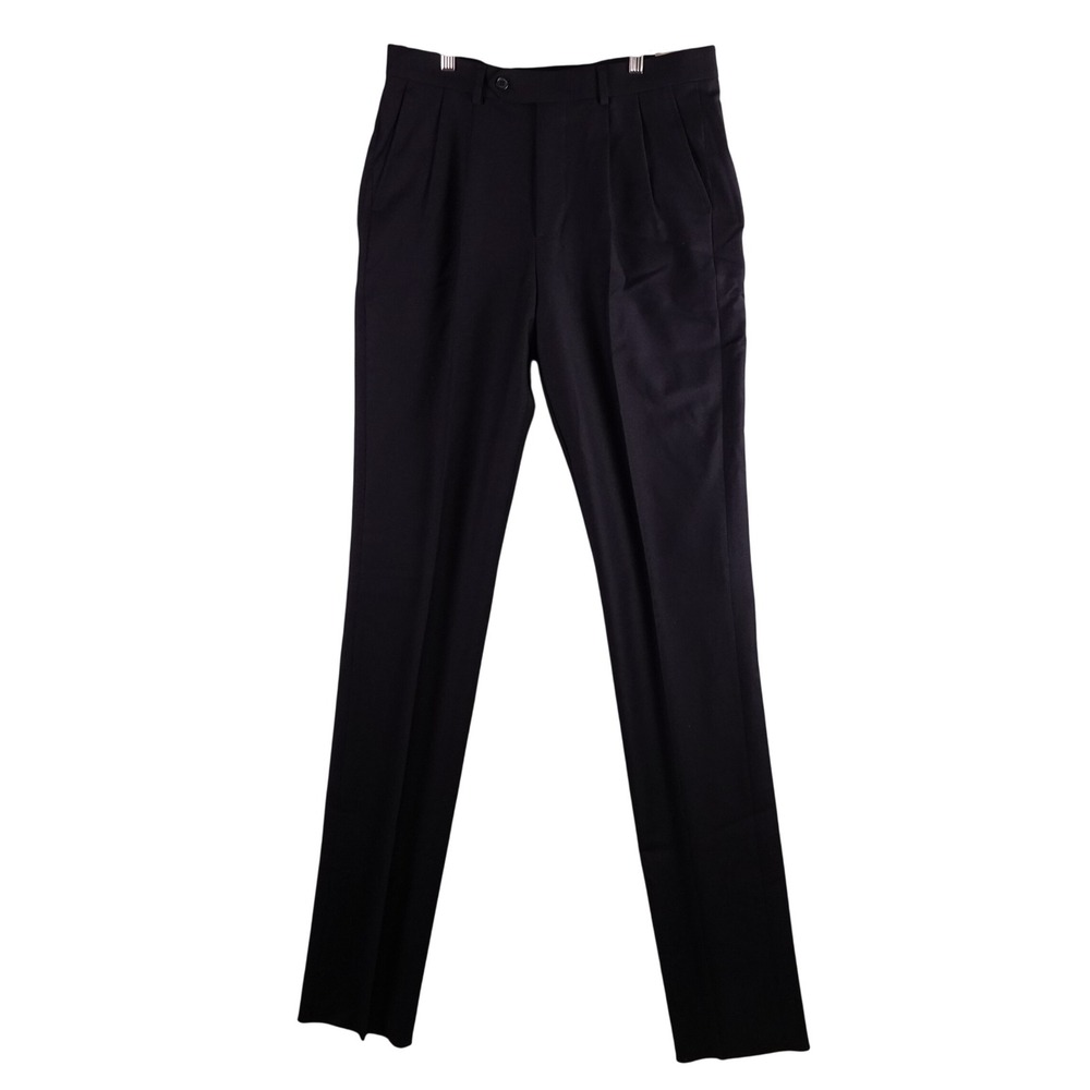 Brooks Brothers NetJets Mens Navy Wool Blend‎ Pleated Dress Pants 34 100187205